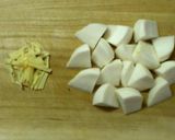 A picture of step 1 of Turnip with Soboro Ginger An-Sauce.