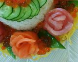 A picture of step 6 of Flower-Themed Sushi Cake for Mother's Day and Special Occasions.