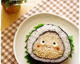 A picture of step 5 of Mr. Chestnut Seaweed Maki for Character Bentos.