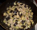 A picture of step 6 of Spicy and Sweet Stir-Fried Minced Chicken and Eggplant.