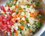 A picture of step 3 of Gujarati khada bhat.