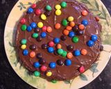 A picture of step 12 of M&M Chocolate Sponge.