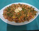 A picture of step 5 of Corn & Vegetable Tawa Rice.