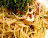 A picture of step 7 of Mentaiko Spaghetti with Delicious Shiso Leaves.