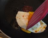 A picture of step 2 of Onigiri (Rice Ball) with Fried Egg.