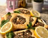 A picture of step 8 of Lahm bi Ajeen (Tripoli-Style Meat Pies).