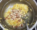 A picture of step 5 of Spinach,pumpkin and saffron bada with samak rice.