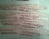 A picture of step 2 of Bacon, Individually Freezing Slices.