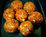 A picture of step 8 of Healthy Dates and flax seed ladoo  khajur laduu recipe.