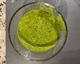 A picture of step 1 of Roasted chicken spaghetti squash and pesto.