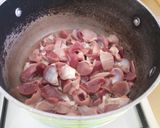 A picture of step 1 of Chicken Gizzards with a starch of your choice.