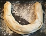 A picture of step 3 of Cheese and Salami centred bread..