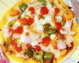 A picture of step 5 of Healthy Oats and wheat flour pizza with cottage cheese.