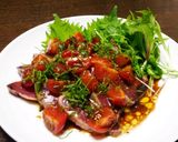 A picture of step 4 of Easy Italian: Bonito and Tomato Carpaccio.