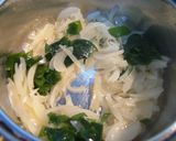 A picture of step 2 of Taiwanese Hot and Sour Soup Made with the Cooking Liquid.