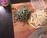 A picture of step 1 of Fettuccine Carbonara.