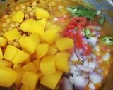 A picture of step 2 of Dahi channa chat.
