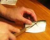 A picture of step 3 of Seafood! Mackerel Simmered in Miso.
