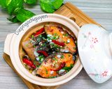 Hình bước làm 4 của món Cá hồi kho hành ớt