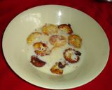 A picture of step 6 of Rasabali oriya sweets.