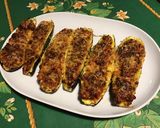 Une image de l'étape 7 de Courgettes farcies jambon tomates emmental et origan.
