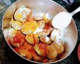 A picture of step 2 of Baby potato and cornflour fry.