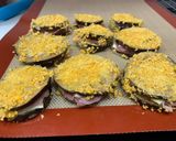Foto del paso 2 de la receta Bocaditos crujientes de berenjena al horno rellenos de jamón y queso