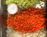 A picture of step 2 of Mirepoix Rice.