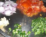 A picture of step 2 of Aaloo methi.