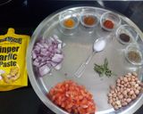A picture of step 2 of Moong Matki (moth) Misal Pav.