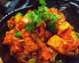 A picture of step 3 of Paneer jalfrezi.