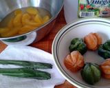 A picture of step 1 of Just Peachy Hot Sauce.