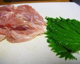 A picture of step 1 of Shiso Sandwiched in Pan-Fried Chicken.
