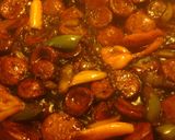 A picture of step 3 of sunshine's sausage and peppers.