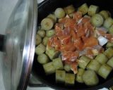 A picture of step 5 of Salmon and Burdock Root Stewed in Sesame Seed and Miso sauce.