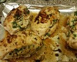 A picture of step 6 of Crab, Spinach, Mushroom, & Parmesan Chicken.