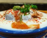 A picture of step 10 of Dahi Bhalla.