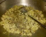 A picture of step 4 of Bhat Bhaja.