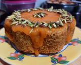 A picture of step 5 of Mango cake with glaze.