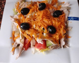 Foto del paso 4 de la receta: Ensalada de pollo al horno, aceitunas negras y zanahoria