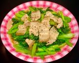 Hình bước làm 4 của món Cải xanh xào thịt