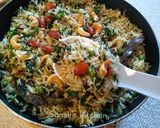 A picture of step 6 of Palak Pulao /Spinach Rice.