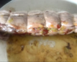 Foto del paso 7 de la receta: Solomillo relleno de puerros y chorizo al vino moscatel. Y salsa de chocolate... o brócoli. Keto