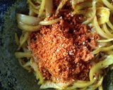 A picture of step 4 of Vangi bhat(eggplant rice).