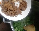 A picture of step 2 of Ewedu Soup(Jute leaves soup).