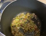 A picture of step 4 of Ladyfingers curry (bhindani kadhi).