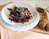 A picture of step 5 of Cocoa Tagliatelle with Butter, Sage, and Walnuts.