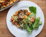 A picture of step 10 of Sweet potato, Swede and spring greens gratin.