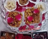 A picture of step 5 of Dry fruit rose petals chikki.