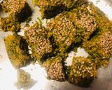 A picture of step 3 of Coriander vadi.
